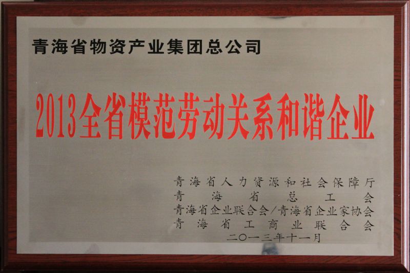 2013全省模范勞動關(guān)系和諧企業(yè)